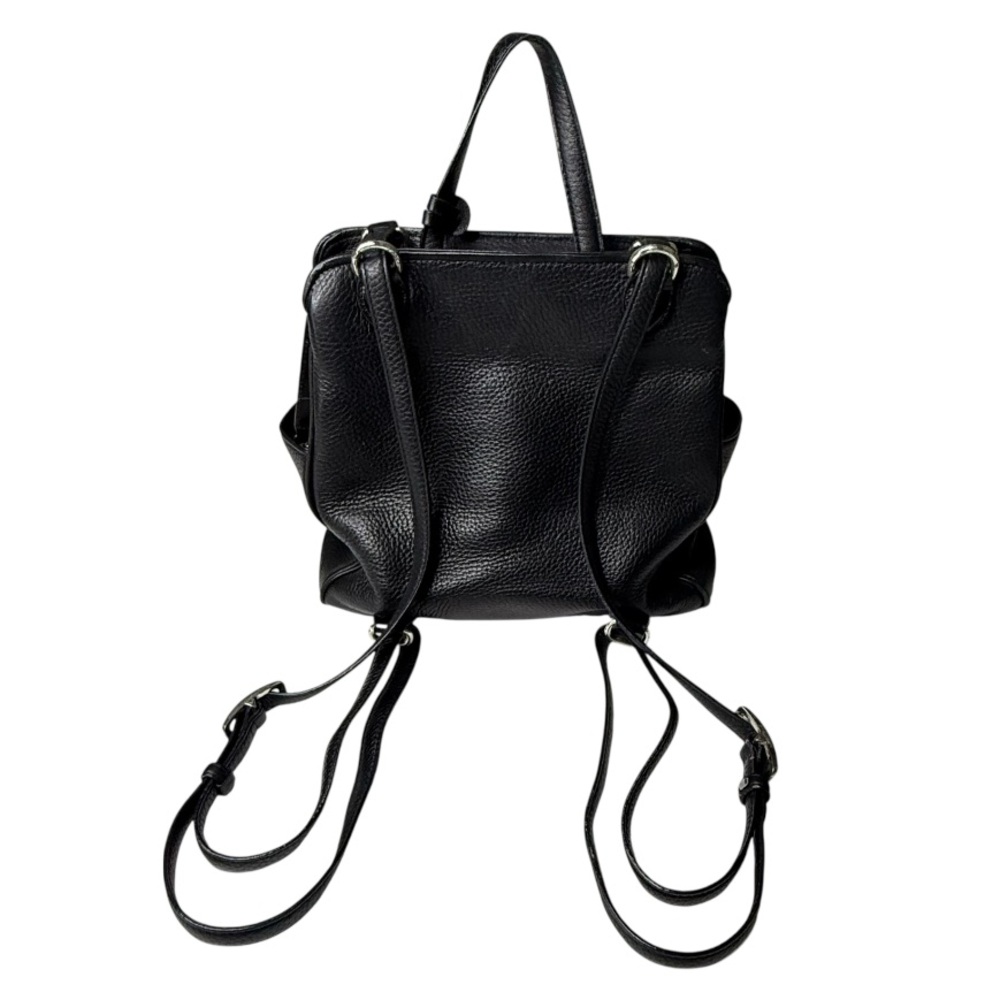 Brighton Donatella Leather Black Croc Embossed Backpack Purse Travel Work Bag - Picture 2 of 15